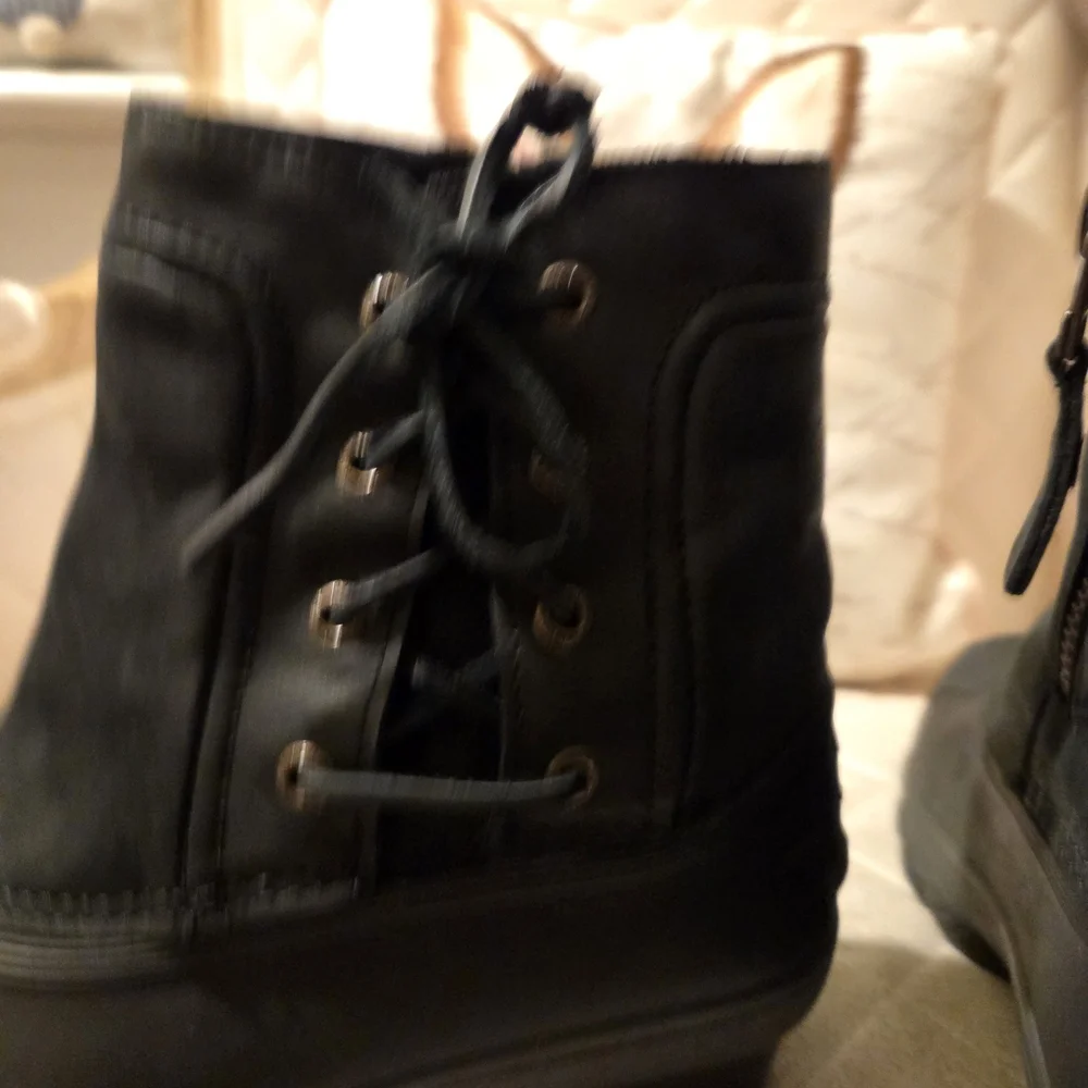 Sperry Black Lace-Up Boots
